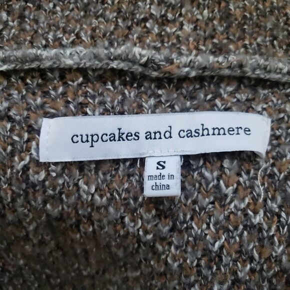Cupcakes & Cashmere Cardigan Sweater S Leopard print open Front Thick - Picture 4 of 5